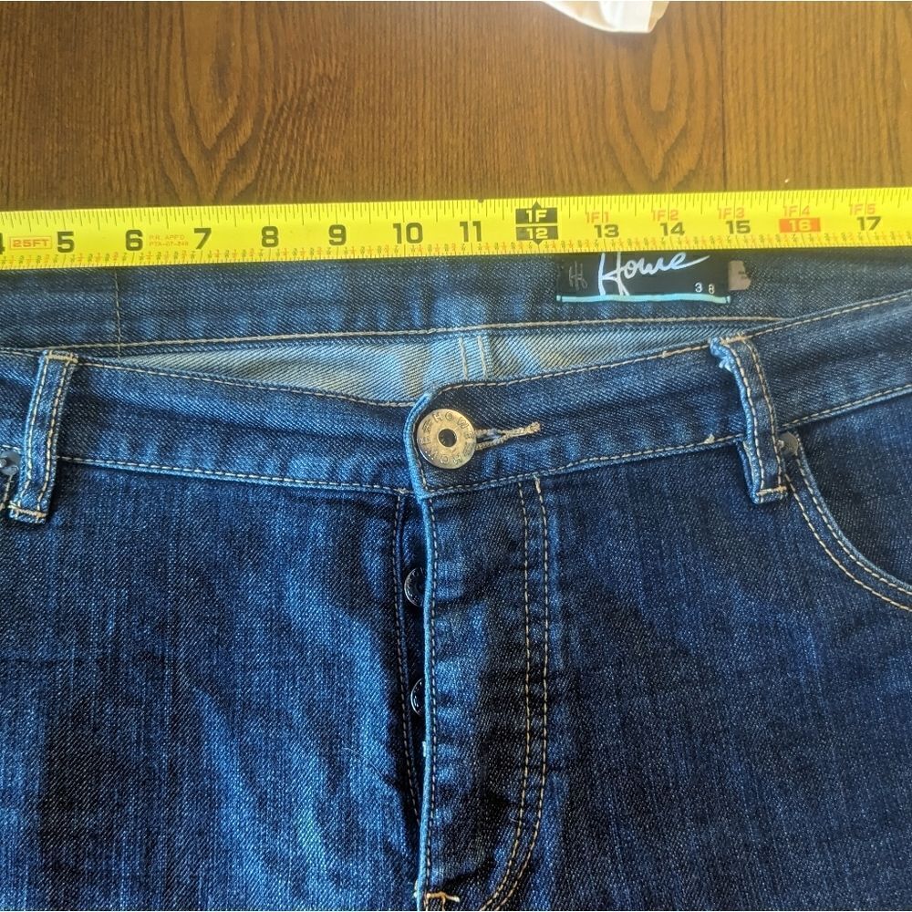 Howe Mens Vintage Button Fly Dark Wash Denim Blue Jeans Size 38 - Picture 4 of 6